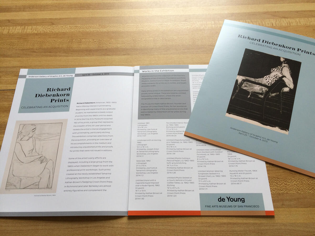 FAMSF Richard Diebenkorn Exhibition Brochure